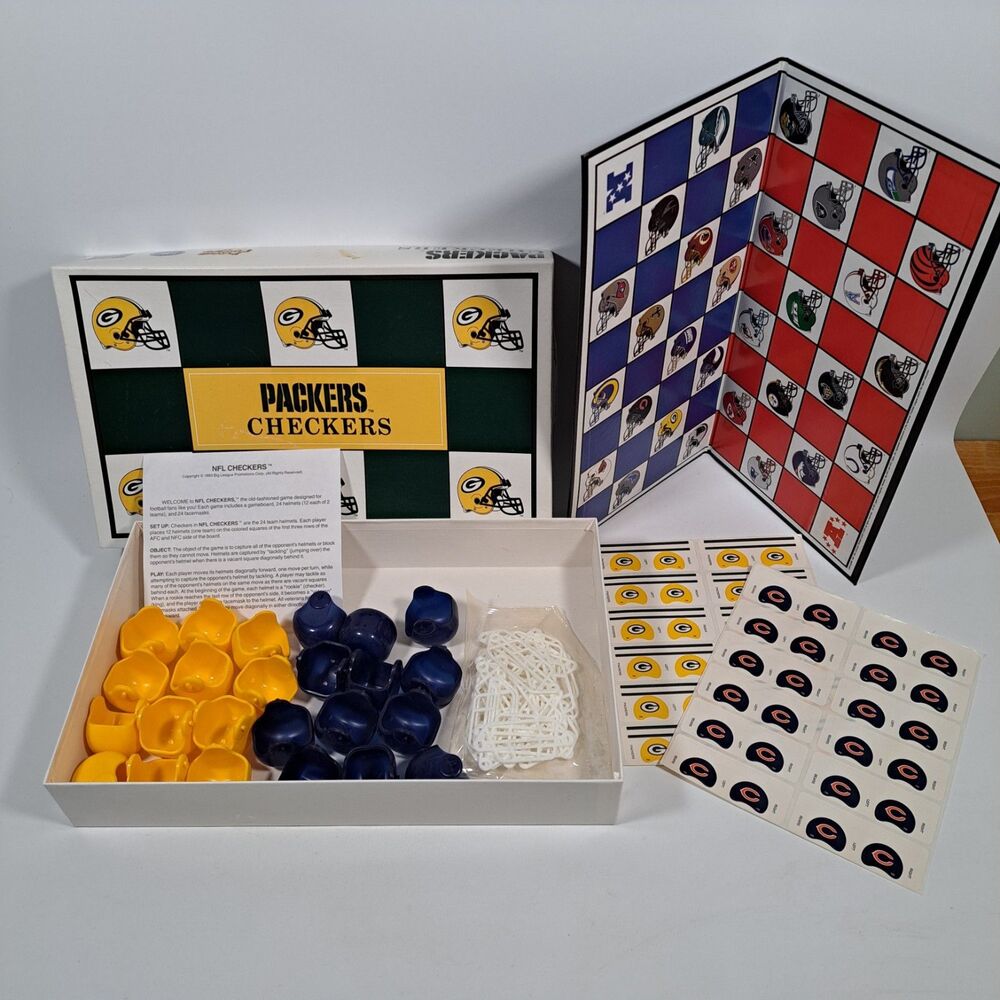 NFL Checkers Green Bay Packers vs Chicago Bears 1993 VTG New Team Helmet Game